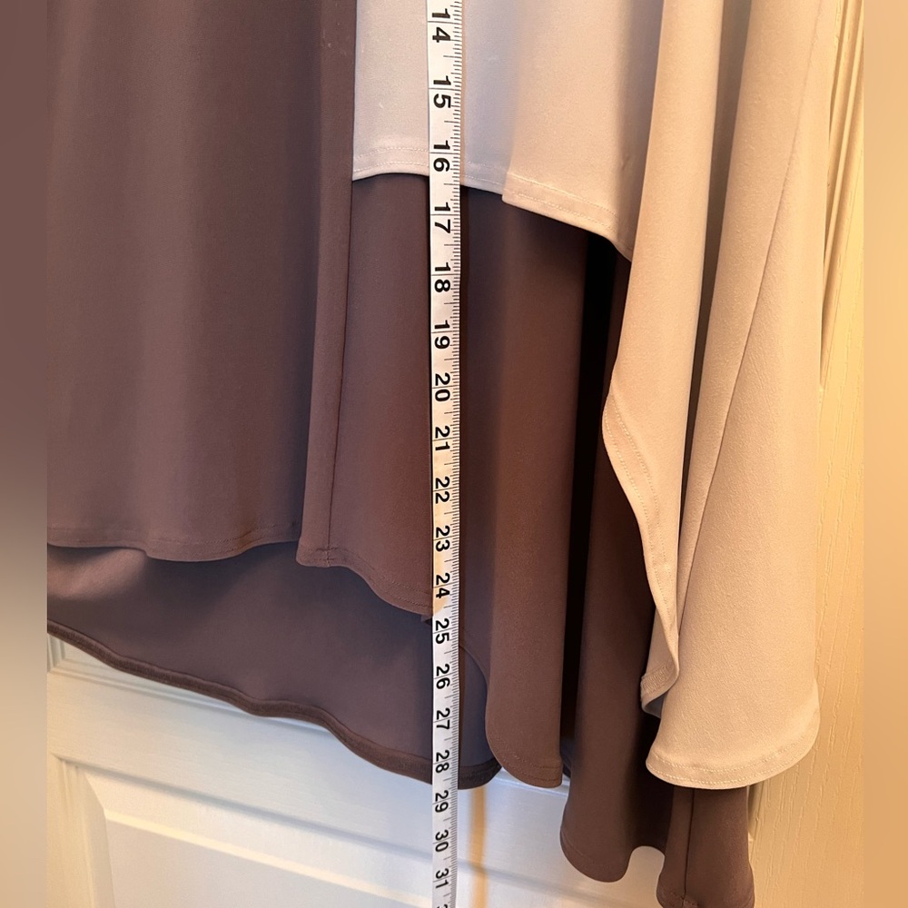 - SYMPLI Double layer tunic tank top in cream and taupe - Picture 7 of 10